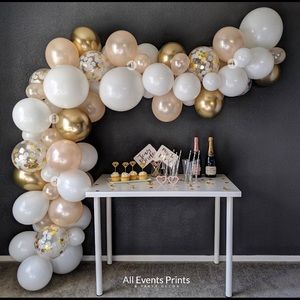 20ft Gold, Pink, and White Balloon Arch Kit